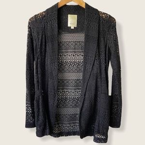 ANTHROPOLOGIE Elevenses black lace cardigan, XS